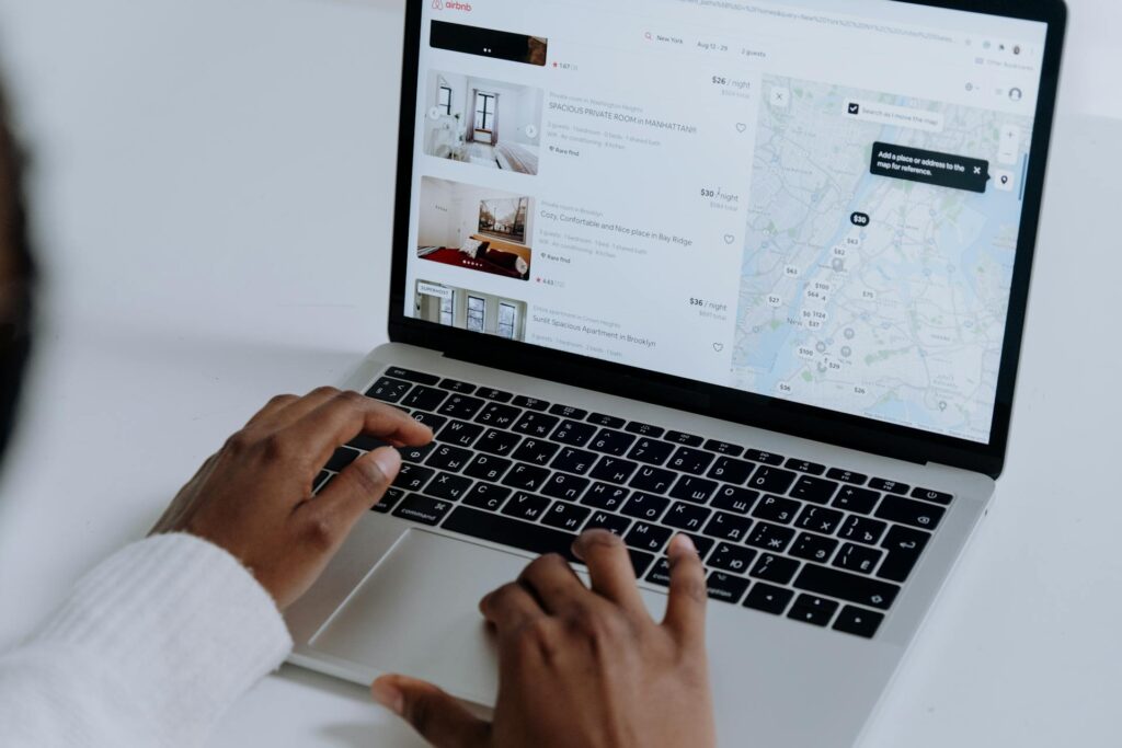 search on a computer for investment properties