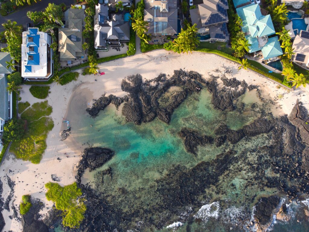 Aerial shot of a part of Kona Hawaii