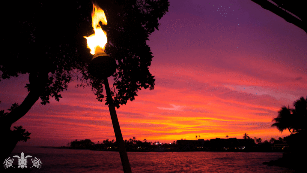 Tiki Torch in Kona Hawaii During a Music Night
