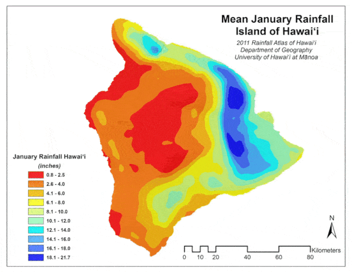 Rainfall by Month Big Island