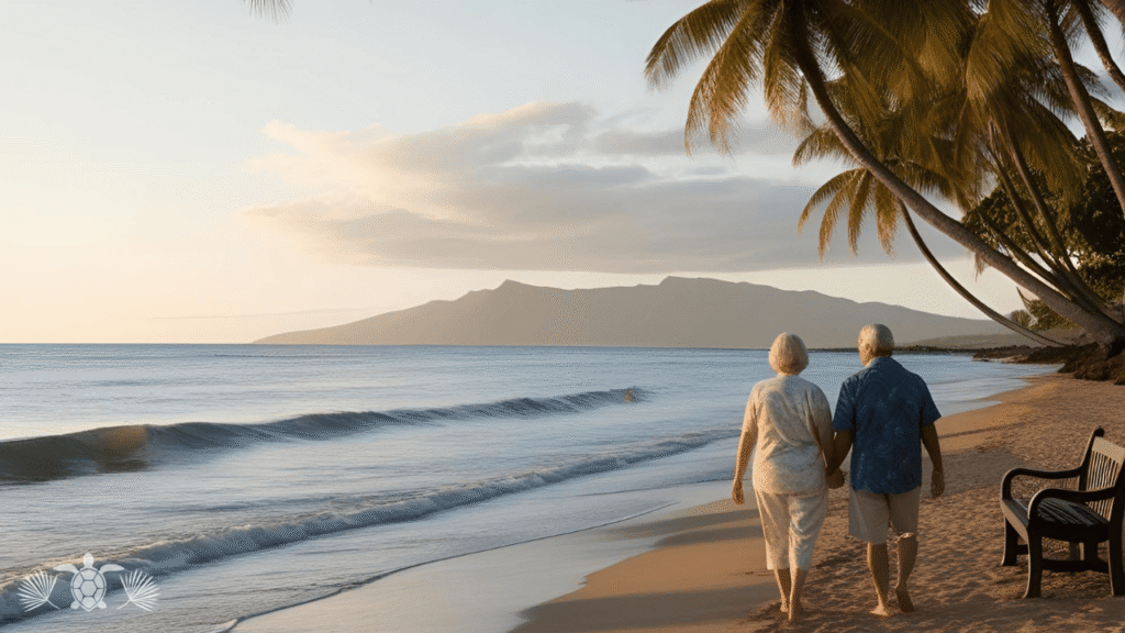 Old Couple Retiring in Hawaii with Soraya Letournel's Logo