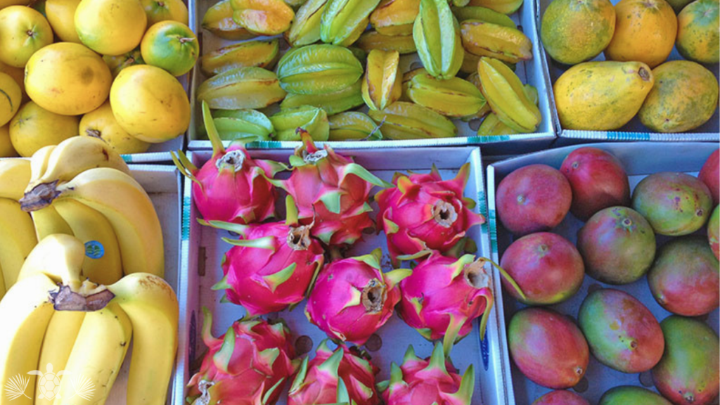 Big Island Farmers Market - Tropical Fruits Being Sold