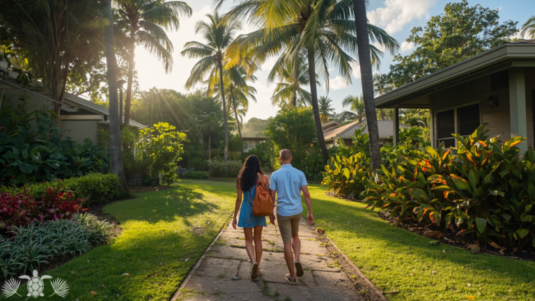 Couple exploring West Big Island Hawaii neighborhoods for relocation 2026