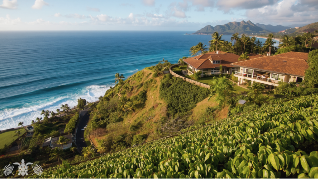 South Kona coffee belt hillside homes with Pacific Ocean panoramic view Big Island real estate